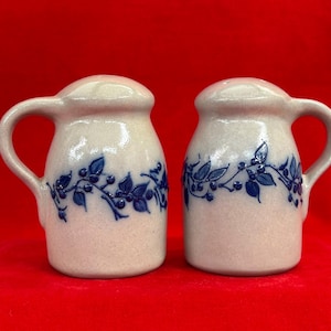 Salmon Falls Stoneware Pottery Blueberry Vine Salt and Pepper
