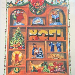 Paragon Printed Christmas Picture with Stitchery and Sequins Crewel Embroidery Kit &quot;Shadow Box&quot; Kit 6280 | 16 X 20 | Vintage Christmas Kit