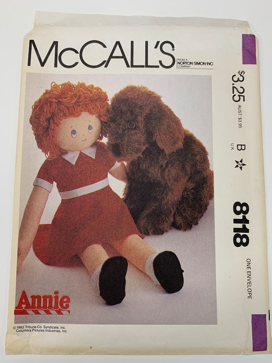 Mccalls 8118 Vintage Annie Doll and Dog Sandy Sandy Sewing Pattern ...