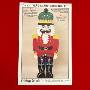 Workshoppe Originals &quot;Yard Guard Nutcracker&quot; Full Size Pattern to Make 41 in. H Wood Nutcracker for Yard or House | Pattern and Instructions