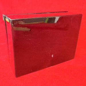 Small Rectangular Black Lacquerware Jewelry Box with Hinged Lid with Abalone Inlay Design afbeelding 9