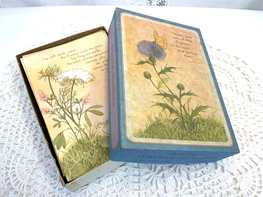 Vintage Unused Wayside Flowers Regent Line Birthday Cards With