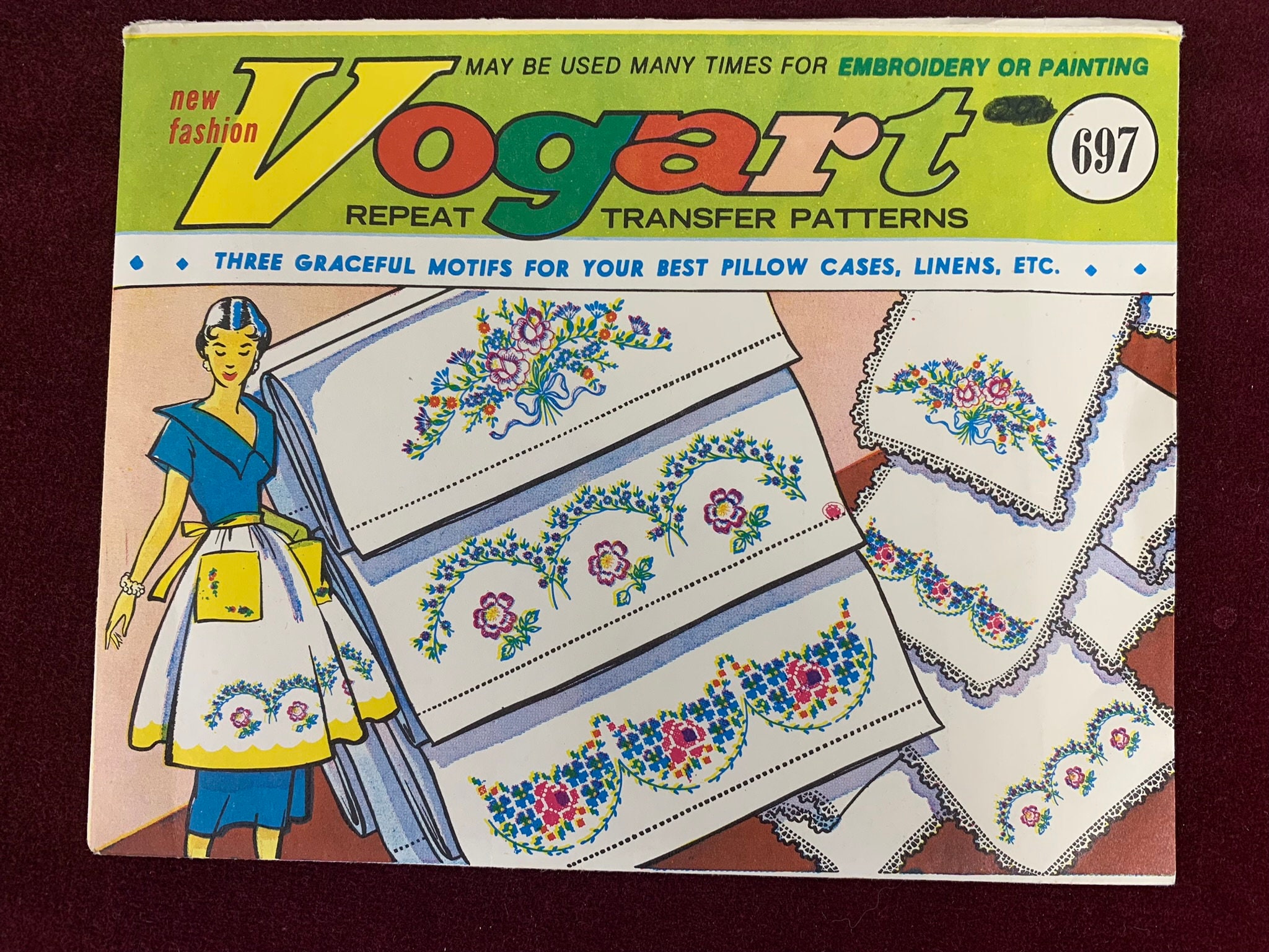 Vintage Vogart Transfer Patterns for Embroidery 3 Envelopes Etsy