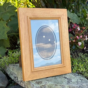 Vintage Solid Wood Tabletop or Wall Hang Picture Frame with Oval Double Mat Horizontal or Vertical | Use With or Without Matting