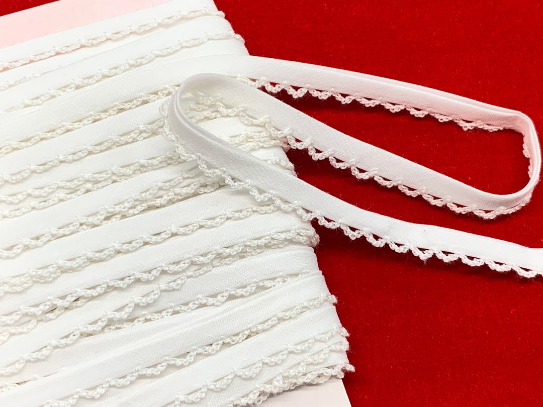 Vintage Lace Edge Double Fold White Bias Tape 3/8 In. W X 14 Etsy