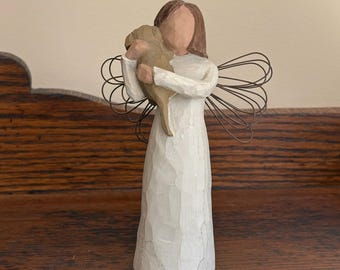 Willow Tree Angel of Friendship with Puppy Dog Dated 1999