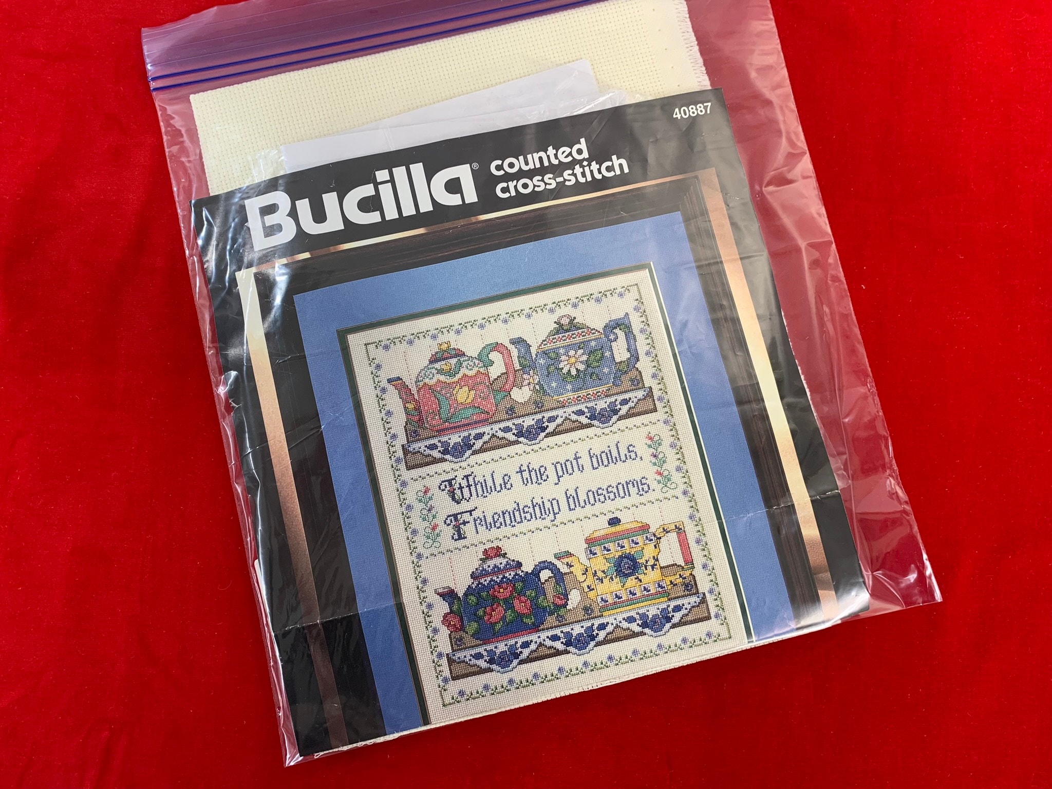 Bucilla 40887 Collectable Teapots Cross Stitch Kit Complete Etsy