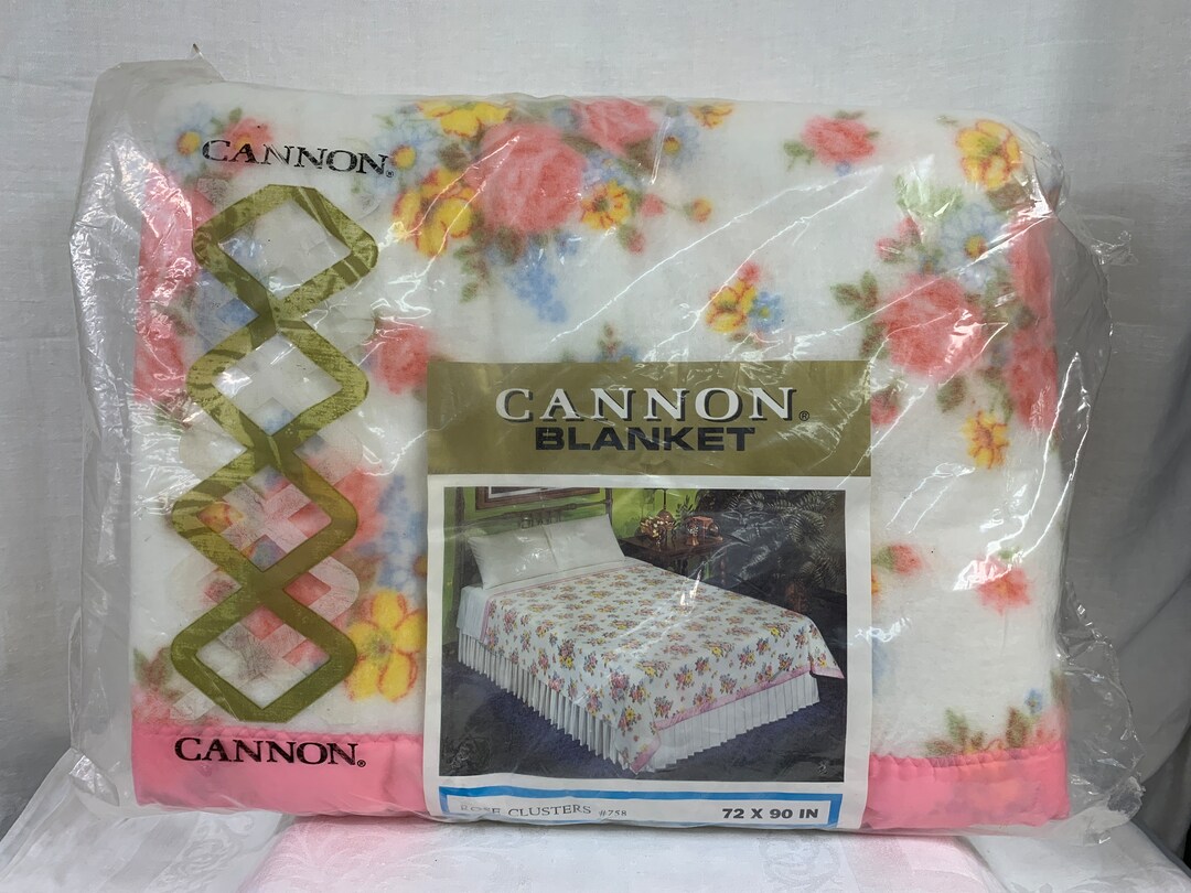 Vintage Cannon Blanket in Original Packaging Cannon Rose Clusters