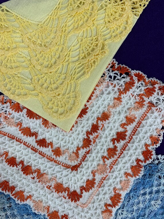 Vintage Hankies with Crocheted Hand Made Lace Edging … Gem