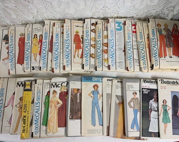 Plus Size Retro Pattern Vintage Plus Size Sewing Pattern Lot of 25 | Uncut, Factory Folded ...