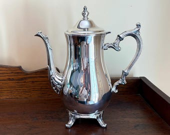 Vintage Victorian Style Silver-Plated Wm Rogers Coffee Pot Pattern 800