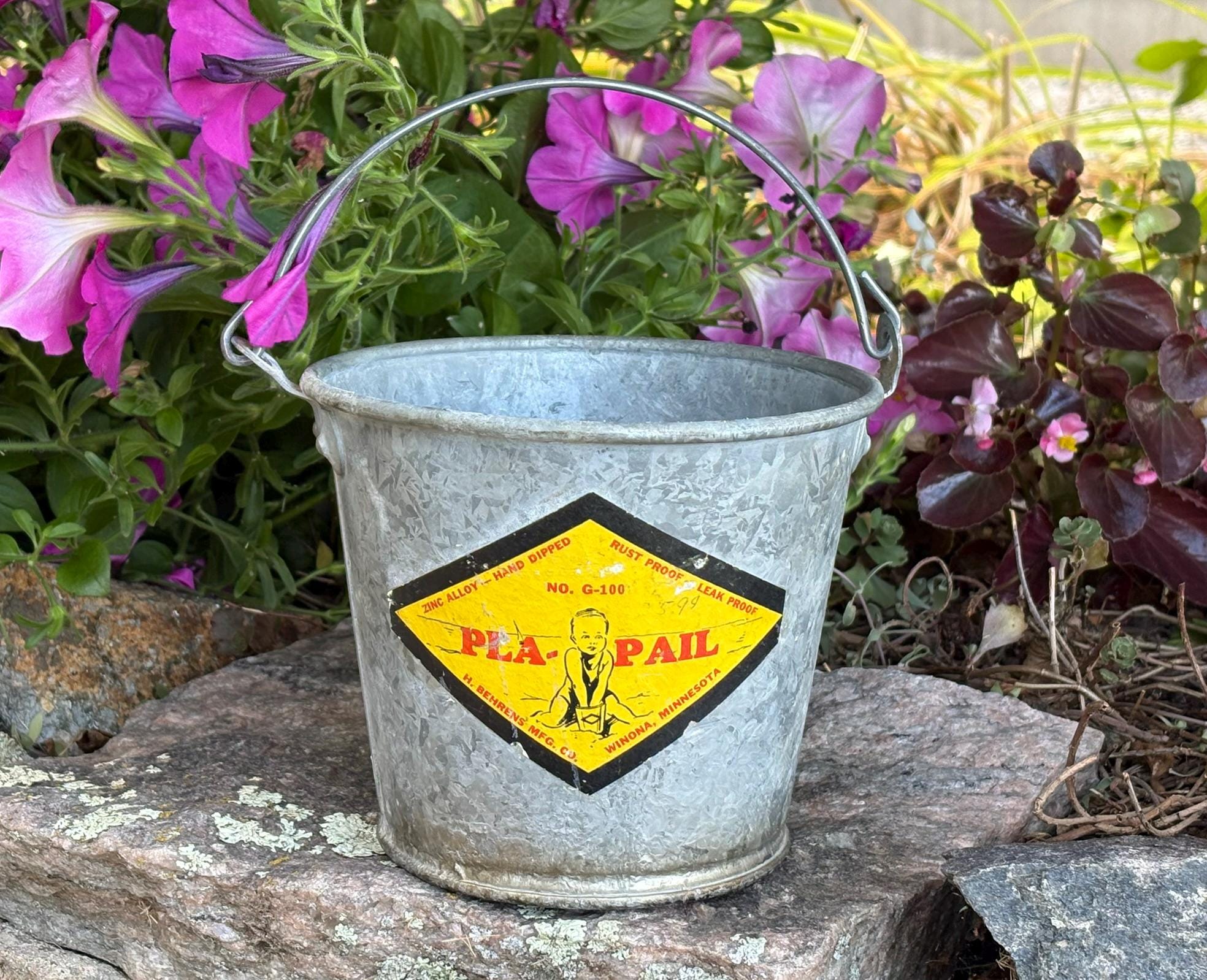 Antique Zinc Galvanized Bucket - Etsy