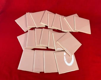 Lot of 20 New Old Stock PINK Bathroom Tiles 4 1/4 in. Square - Mosiac Tile Company Zanesville Ohio