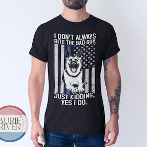 K-9 Unit Officer Funny T-Shirt, K9 Handler Christmas Gift, Police Dog Handler Shirt, K-9 Partner Present, Thin Blue Line Tee, Back the Blue