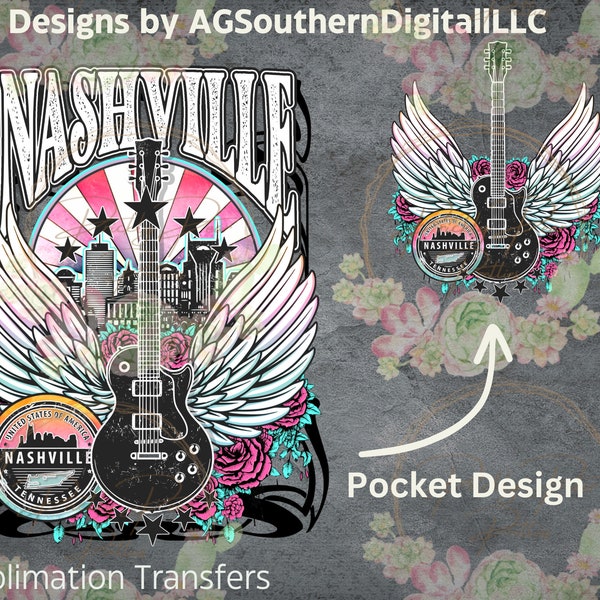 Ready to Press Sublimation Transfer * Nashville* Western, Country Music, Vintage, Retro