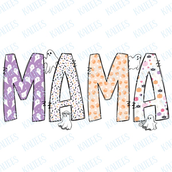 MAMA Halloween Design - Sublimation or DTF PNG - Mama Halloween Design - Mama Pumpkin Ghost Sprinkle Candy Corn Spider Fall Png - Halloween