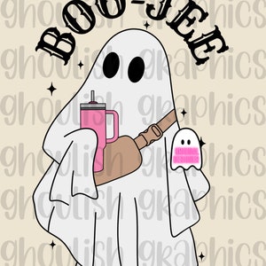 BooJee Stanley Tumbler Geïnspireerd Ghost PNG-sublimatieontwerp Download DTF-print Tumbler Sticker