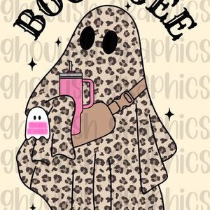 Boojee Stanley Tumbler Inspired Ghost PNG Sublimation Design Download DTF Print Tumbler Sticker Idea