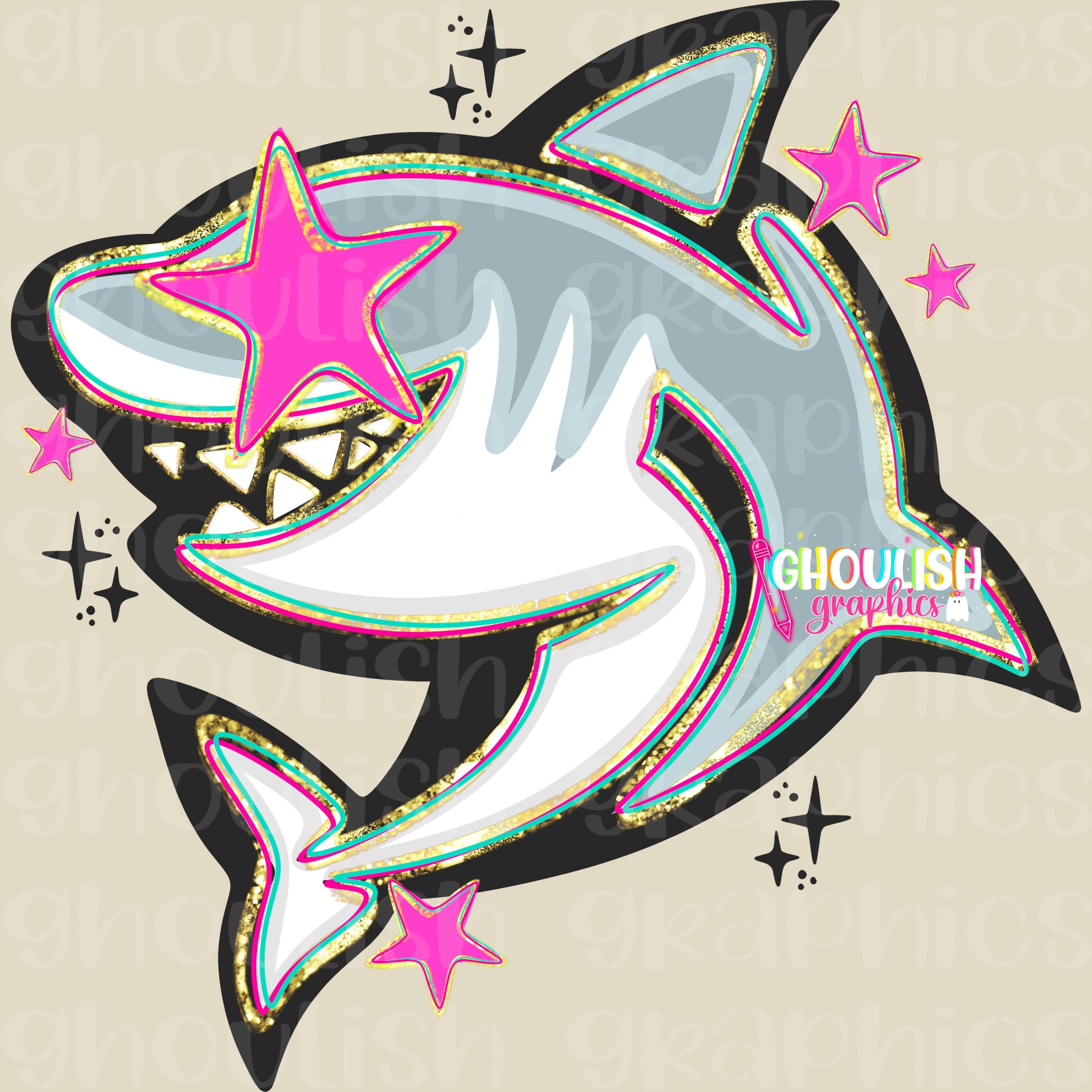 Preppy Mascot Digital Download Sharks PNG Boujee Glitter School Tshirt File
