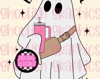 Basic Ghoul Stanley Tumbler Inspired Ghost PNG Sublimation Design Download DTF Print Sticker Idea Tumbler Image
