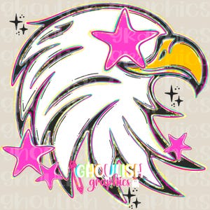 Descarga digital de la mascota preppy Águilas PNG Boujee Glitter School Tshirt File