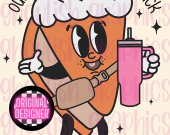 Out Here Lookin Like A Snack Stanley Tumbler Inspired Belt Bag PNG Boojee Sublimation Design Download Pumpkin Pie Thanksgiving Retro DTF