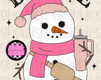 Boojee Snowman Bougie Snowman Stanley Tumbler Belt Bag Inspired PNG Sublimation Design Download DTF Print Sticker Tumbler Boojee Holiday