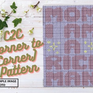 Cher C2C patroon, moeder ik ben rijke man patroon, Cher haakpatroon, Cher citaat, gehaakte Graphgan, Mini C2C patroon, Cher patroon