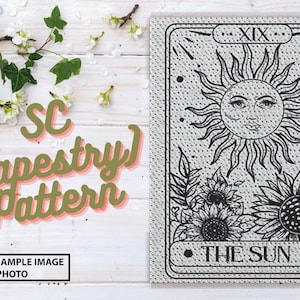 The Sun Tarot Card SC Crochet Pattern, Tapestry Crochet Pattern, Single Crochet Pattern, Tarot Card Blanket, Tarot Crochet Pattern, The Sun