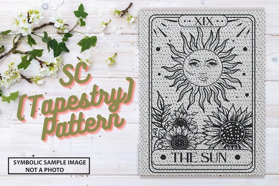 The Sun Tarot Card SC Crochet Pattern, Tapestry Crochet Pattern, Single Crochet Pattern, Tarot Card Blanket, Tarot Crochet Pattern, The Sun