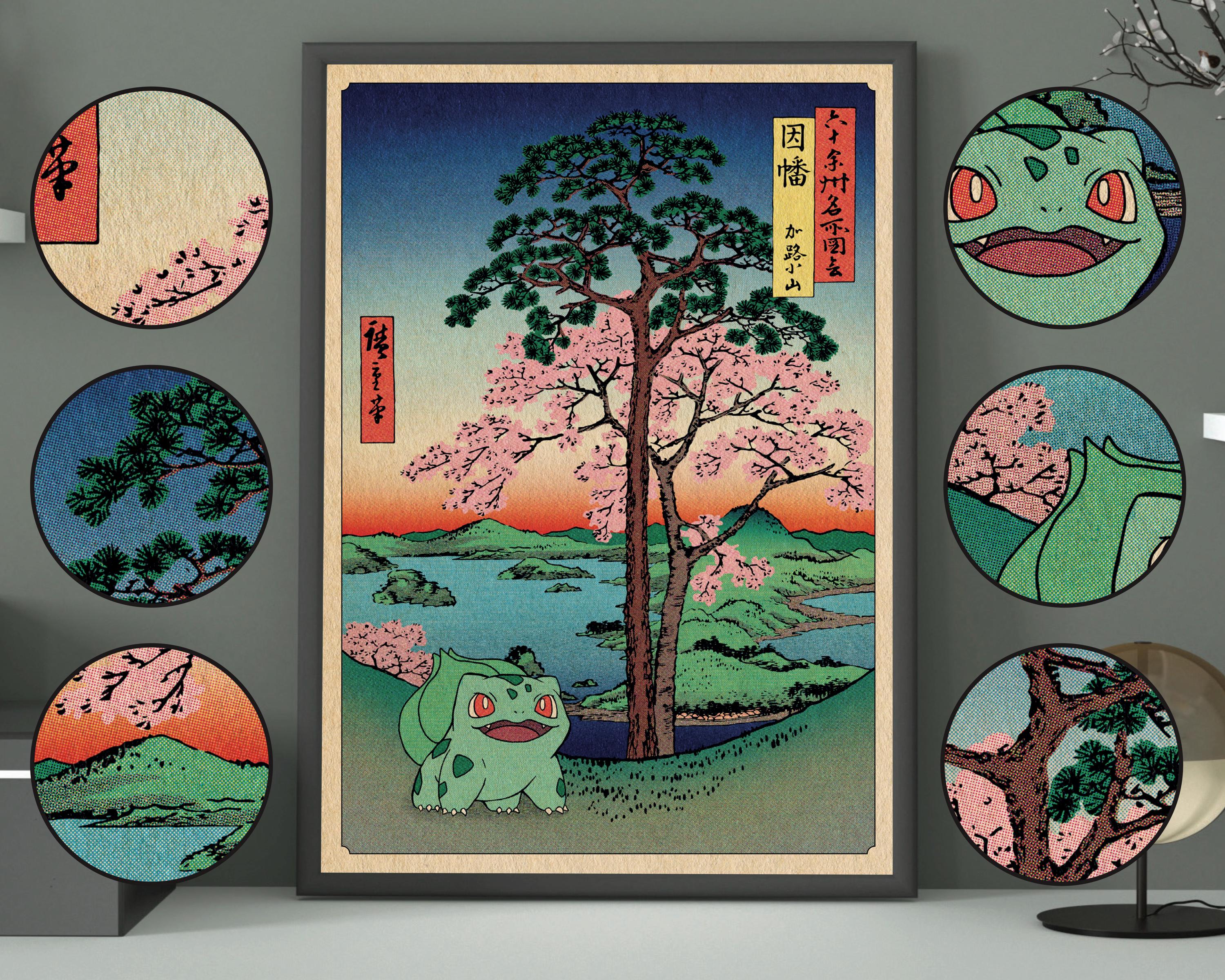 Bulbasaur Pokemon Art - Digital Download - Japanese Painting Inspired ...
