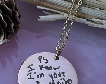 Handwritten Necklace, Custom Handwriting Jewelry, Memorial Pendant, Finger Print , Cremation Jewelry