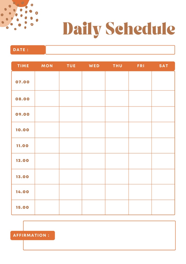Printable Daily Planner Digital Download Schedule Organizer - Etsy