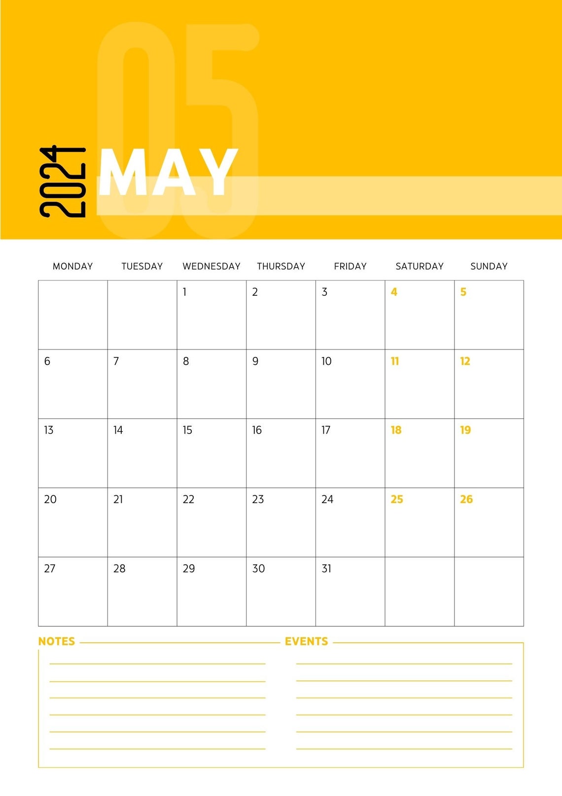 2024 Printable Wall Calendar Minimalist Design Home Office Organization