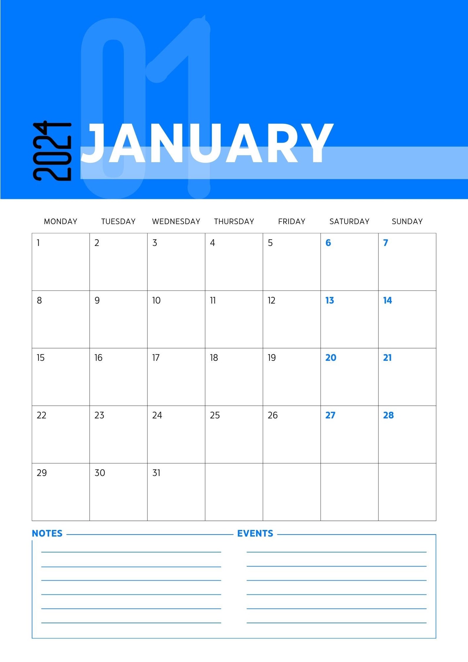 2024 Printable Wall Calendar Minimalist Design Home Office Organization