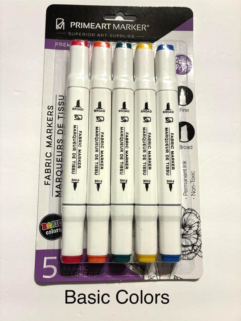Fabric Markers Set - Primeart Dual Tip, Non-toxic - Etsy