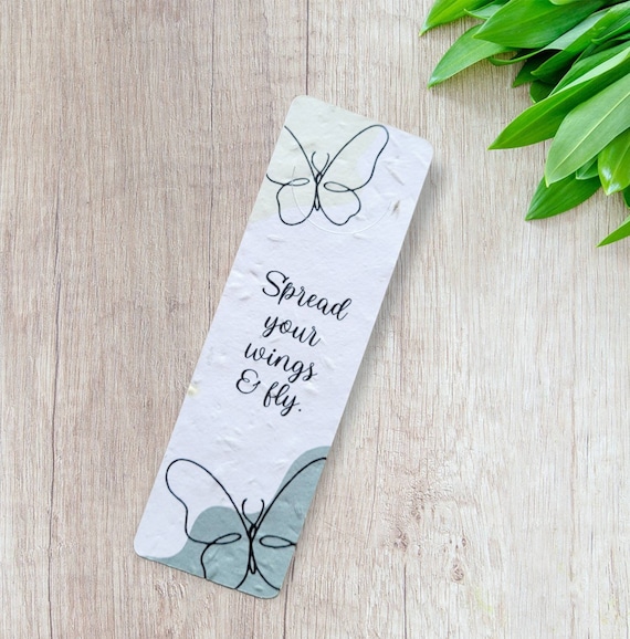 Seed Paper Bookmarks With Motivational Quotes / Bookmark With Quote /  Eco-friendly Gift for Bookworm / Gift for Book Lover 