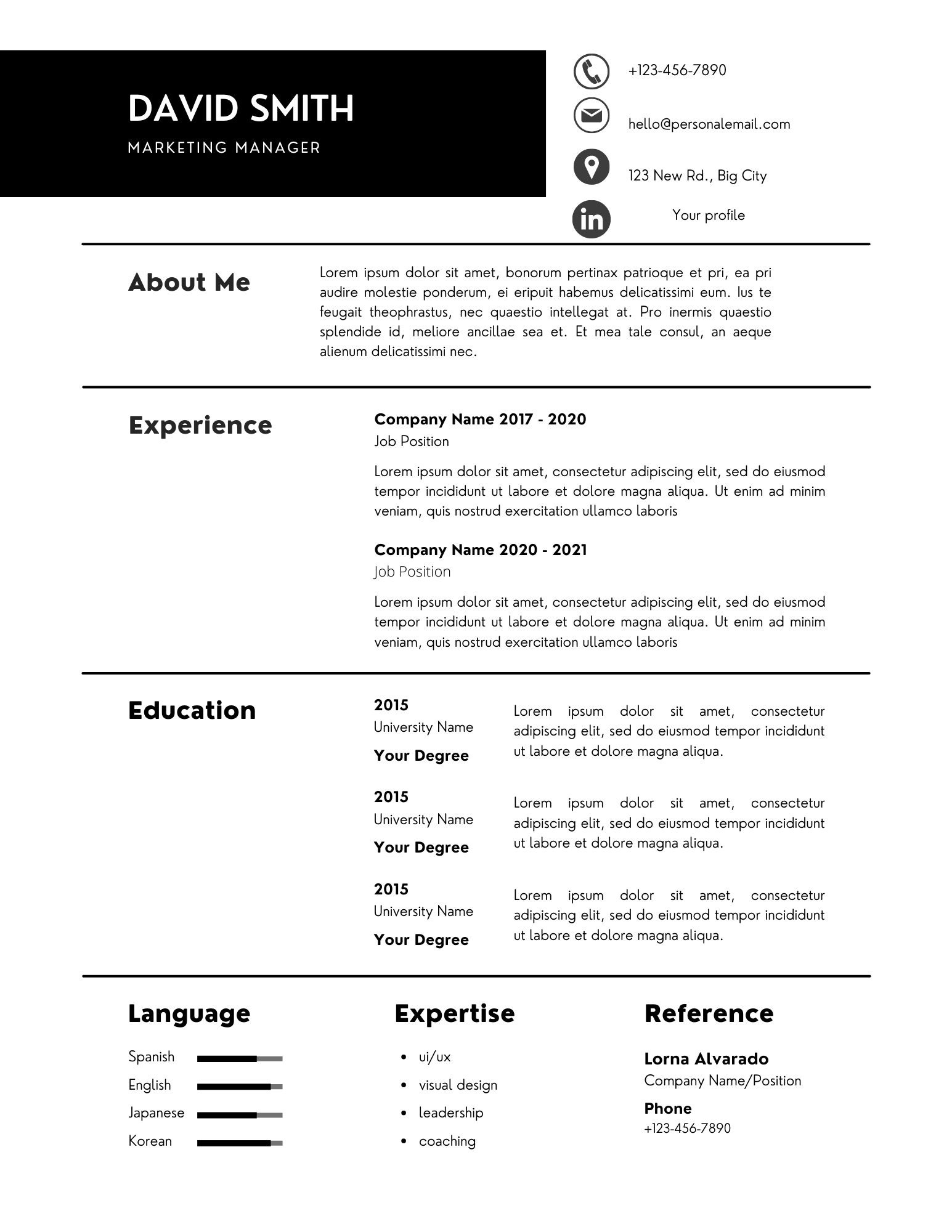 Professional Executive Resume Template Standard Resume Etsy Professional Executive Resume Template Standard Resume Etsy