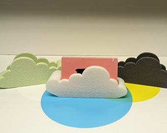 Fluffy Cloud Business Card Holder - Dreamy Desk Decor & Office Accessory - Card Organizer for 30 Cards