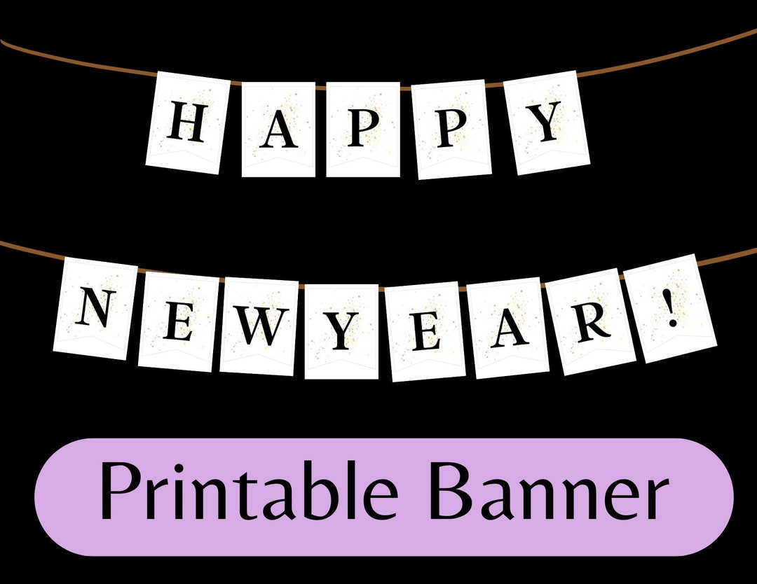 Printable Happy New Year Banner Printable Happy New Year - Etsy