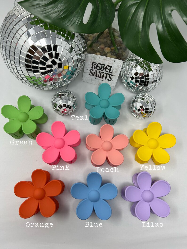 Daisy Hair Clips Groovy Hair Claw Acrylic Hair Clip Hair Etsy