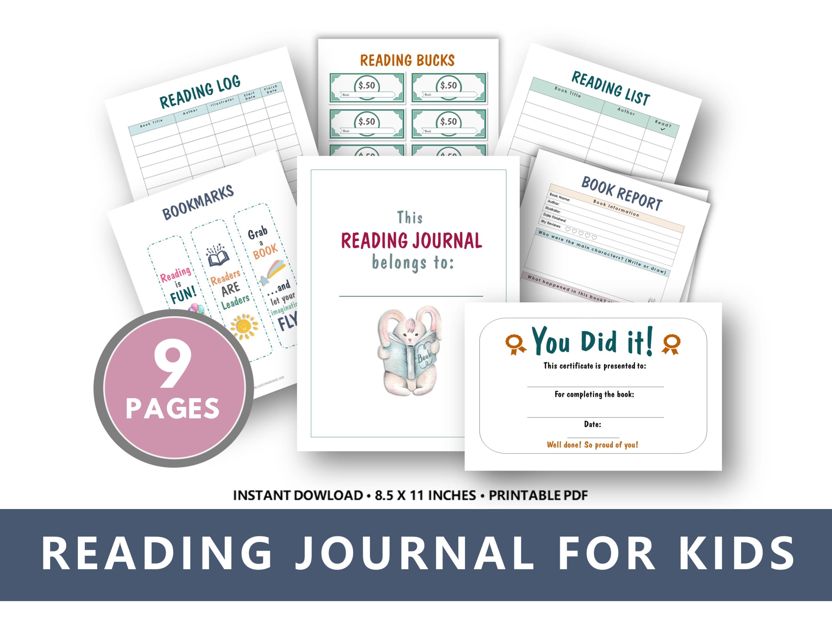 Reading Journal for Kids Printable, Children Reading Journal, Kids Reading Tracker, Kids Reading ...