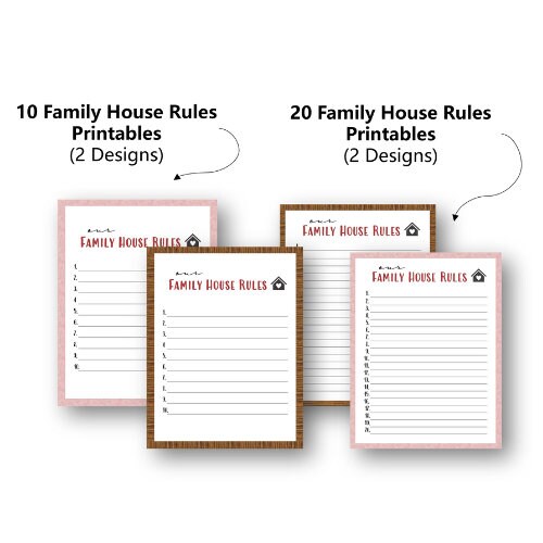 Printable 50 Family House Rules List for Kids and Responsibilities ...