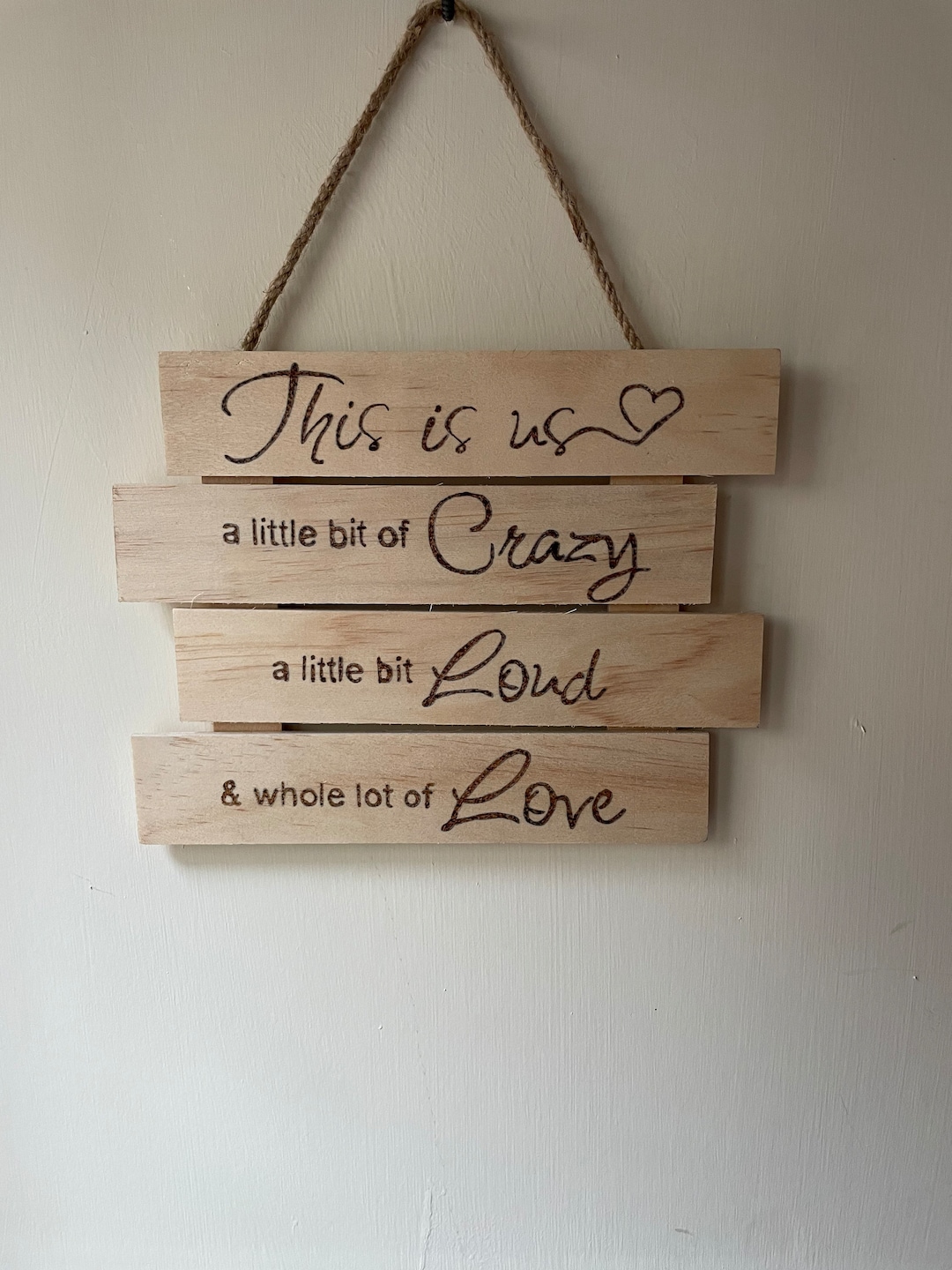 Handmade Wooden Quote Plaque House Decoration Pyrography Wall Hanging