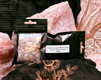 Frankincense & Myrrh Resin, Pure Organic Gum, Aromatic Incense