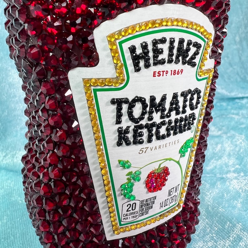Bedazzled Ketchup Bottle With Tiny Rhinestones for More Bling Dopamine