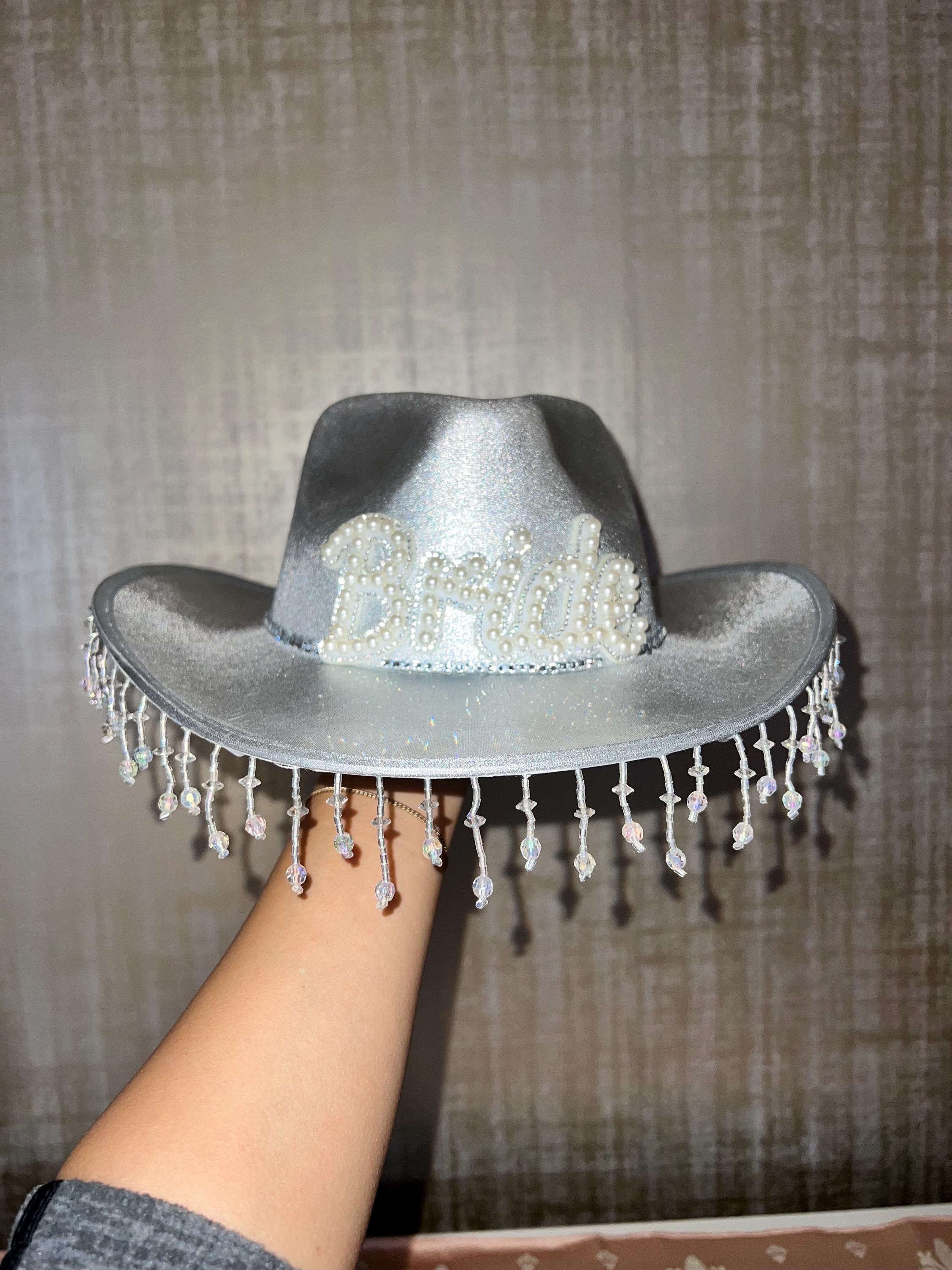 9629 Western Cowboy Hat For Women Sparkly Rhinestone Cowgirl Hat,bride To Be Amazon.com: Silver Rhinestone Western Cowboy Hat for Womens  main image 3