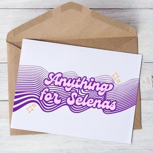 Cualquier cosa por Selena / Tarjeta de cumpleaños divertida para imprimir para la mejor amiga, temática de fan de Selena Quintanilla latina, descarga digital de tarjeta Just Because