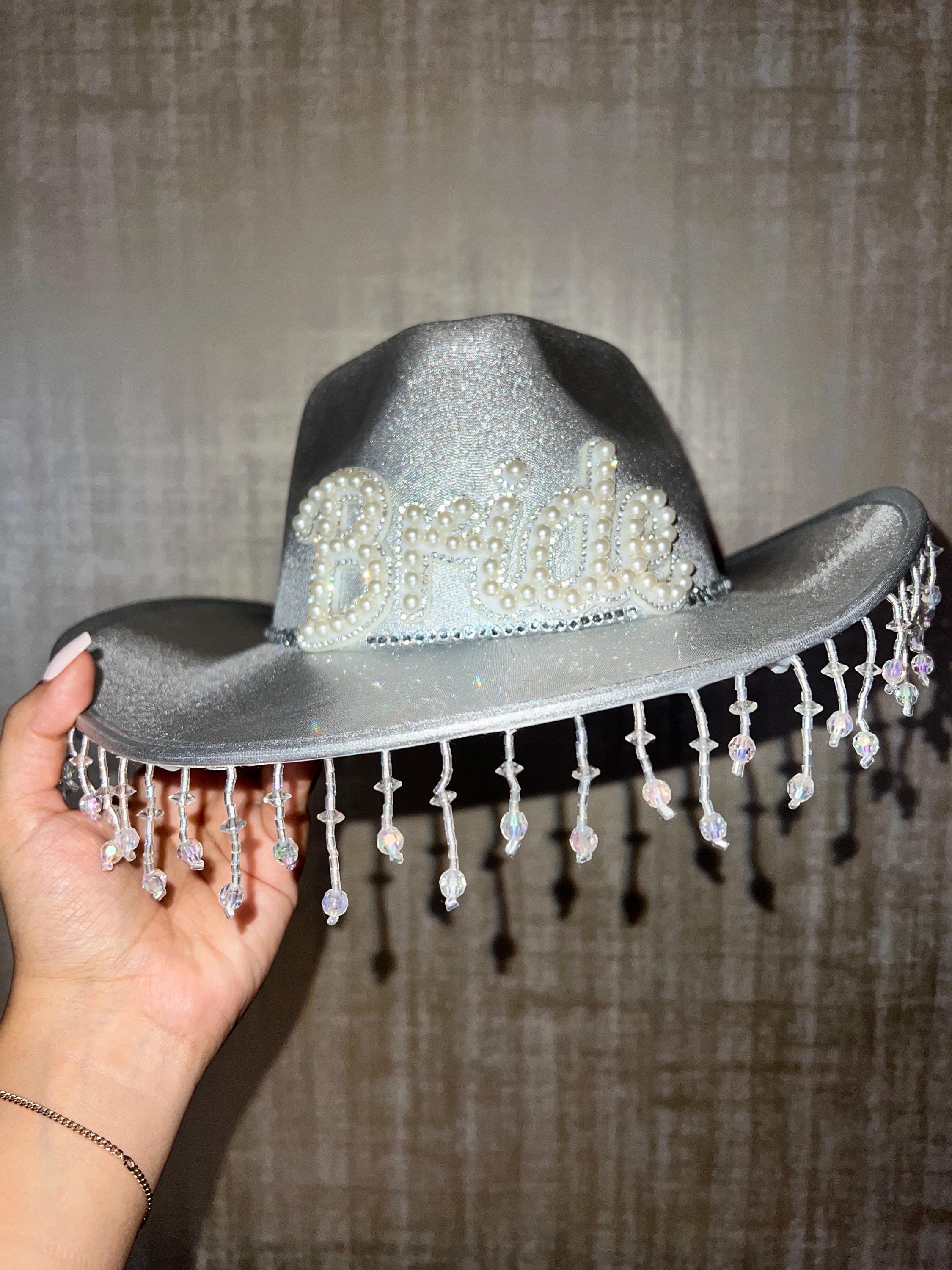 Bedazzled Bride Cowboy Hat – Sparkling Rhinestone Cowgirl  display picture 2