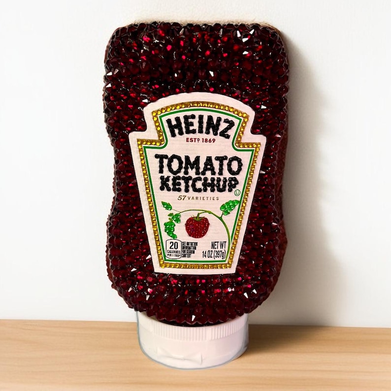 Bedazzled Ketchup Bottle With Tiny Rhinestones for More Bling Dopamine